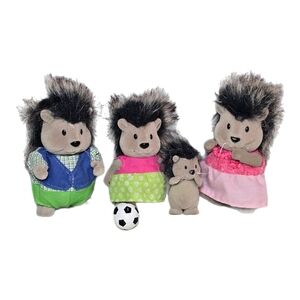 L'il Woodzeez McBristly Porcupine Family Figures Lot Of 4 + Soccer Ball. Calico